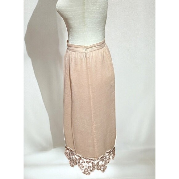 VTG 80's Capriccio by Digna Pink 100% Linen Blouse Skirt Set Victorian Lace Sz 6 - Picture 10 of 16